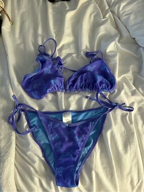 Purple Butterfly Tie-Side Bikini